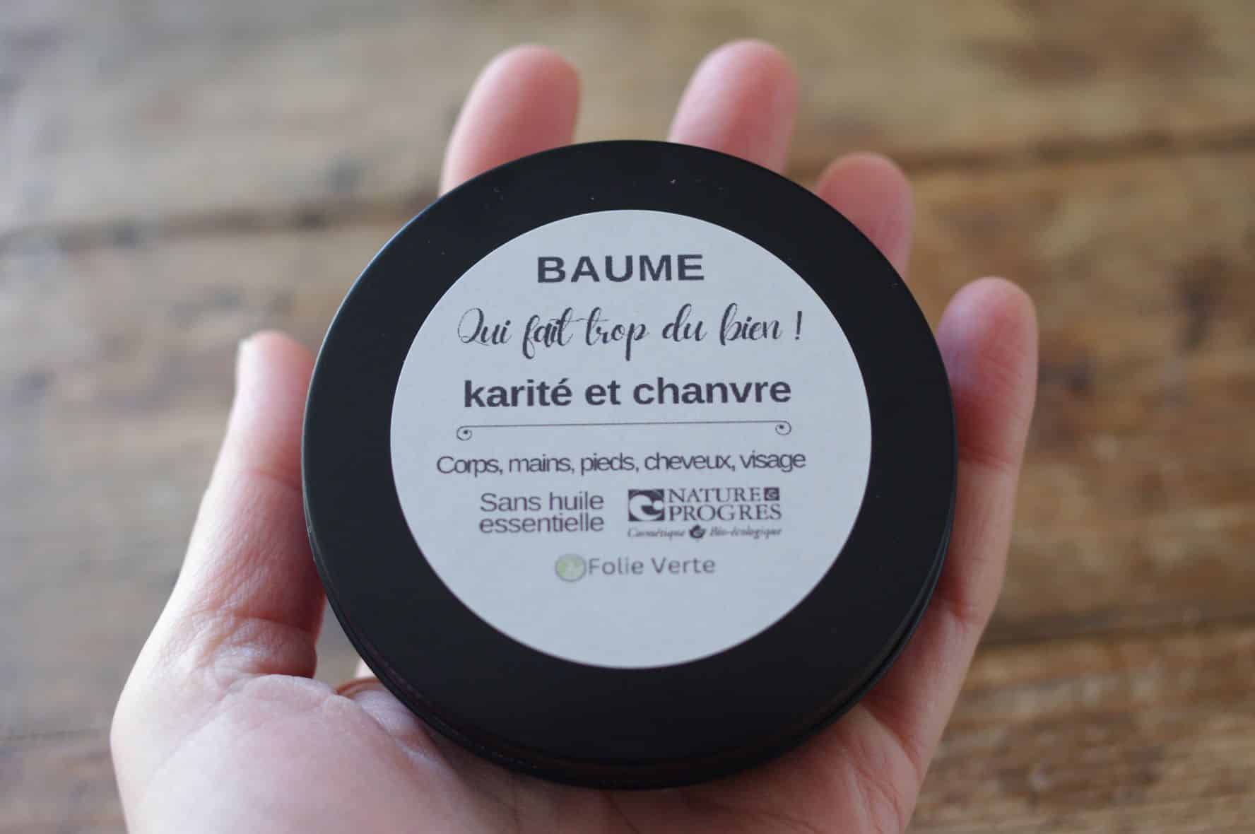 baume nourrissant bio au beurre de karité, chanvre & tournesol