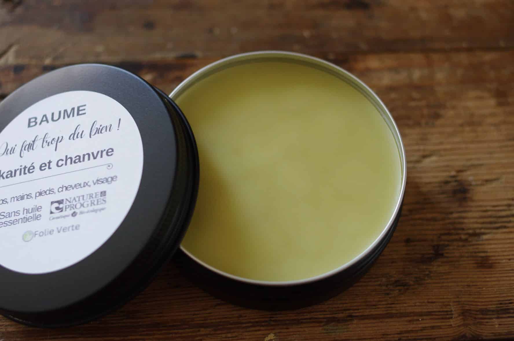 baume nourrissant bio au beurre de karité, chanvre & tournesol