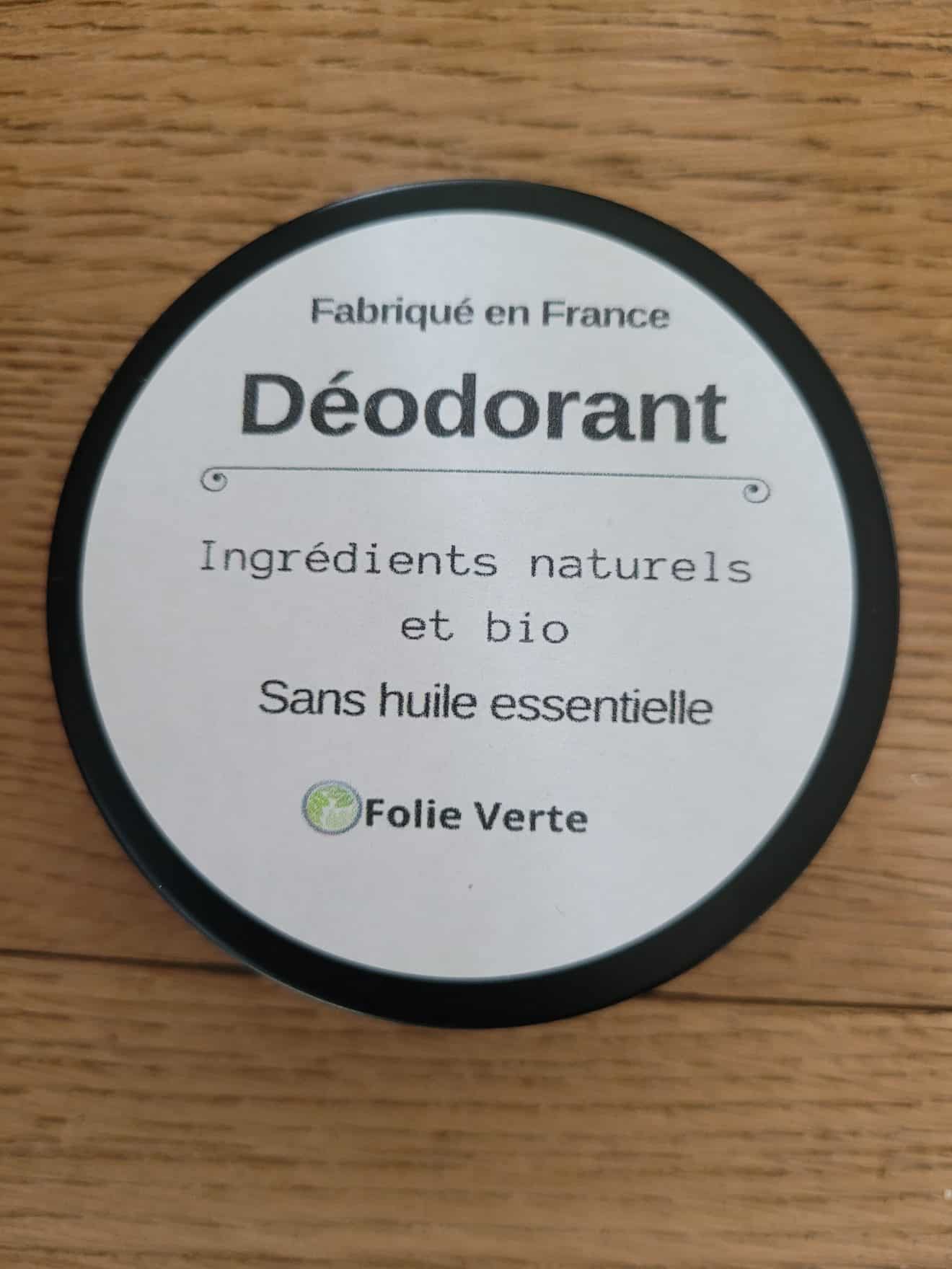 déodorant sans huile essentielle